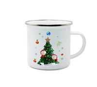 lorajewel Mug émaillé Personnalisé avec Nom Date 350ml Céramique Tasse Cadeau pour les Enfants Garçons Filles Entrée à l'école Jardin d'enfants Sac d'école Rose Fuselé (2 name)
