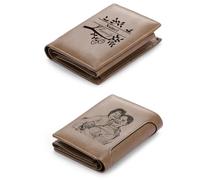 lorajewel Personnalisé Portefeuille Photo Portefeuilles en Cuir pour Hommes Femmes Logo de l'arbre Généalogique Cadeau pour Noël et Le Nouvel an Fête des mères Fête des pères
