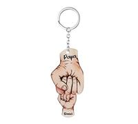 lorajewel Porte-clés maman et papa Porte-clés personnalisé avec nom Porte-clés en acrylique Porte-clés palmier familial Cadeau d'anniversaire pour la fête des pères (C-2 name)