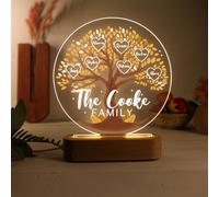 lorajewel Veilleuse Arbre Généalogique Personnalisée avec 3-8 Noms Cadeau de Fête Des Mères Noël pour Maman Grand-mère (B-6 Nom)