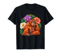 L'orang-outan Repose à côté d'une grappe de Fleurs Sauvages T-Shirt