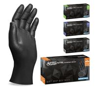 Loranka-50x Progrip Gants Nitrile Taille L Noir [Avec Double Épaisseur Et Texture Diamantée], Gants Nitrile À Usage Unique Pour Atelier, Industrie Et Montage, Gants Nitrile À Usage Unique