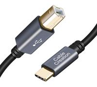 LORANKA-Câble USB C vers USB B 2.0, Cordon d¿Imprimante&Scanner, Compatible avec MacBook Pro iMac Pro Chromebook Pixel, Imprimante Canon Brother etc., 3M (10pieds), Noir, Coque en Aluminium