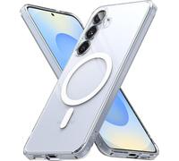 LORANKA-Coque Compatible avec Samsung S25 [Fusion Magnetic] Magnétique Transparente Clear Ultra Fine Solide Rigide Back Souple Bumper Antichoc Protection Étui Galaxy S25 Case Accessoires