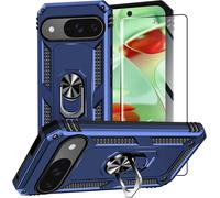 LORANKA-Coque pour Google Pixel 9/Pixel 9 Pro avec protecteur d'écran : [Test de chute de qualité militaire] Anneau de support béquille antichoc antidérapant Coque de protection pour Pixel 9/9 Pro 6.