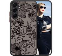 LORANKA-Coque pour Samsung Galaxy A16 4G/5G Etui, Case de Protection Antichoc en Silicone Souple, Coque Mate Translucide Anti-Rayures Dur PC, Housse Protéger L'appareil Photo, 3D Imprimé Rose Design