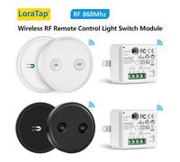 LoraTap 10A Module de relais de commutateur de prise sans fil RF 868Mhz télécommande marche/arrêt avec Base de télécommande magnétique facile à installer Black