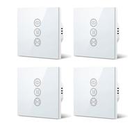 LoraTap 4x Interrupteur Volet Roulant Connecté, Ouverture Réglable, Commutateur Rideau Stores WiFi, Compatible avec Alexa Google Home pour Commande Vocale, Minuterie Intelligent Moteur Mural