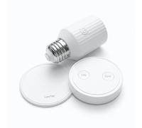 LoraTap Douille Ampoule Sans Fil avec Télécommande, Adaptateur E26/E27 pour Plafonniers, Placards et Lampes à Chaînette, Support Enfichable, Interrupteur de Lampe Sans Fil, 60W Max