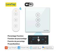 LoraTap - interrupteur de rideau de stores Tuya de 7e génération, avec télécommande, pourcentage, fonctionne avec Google Home Alexa Smart Life 2 Channels Remote