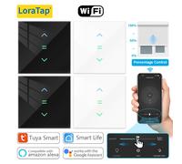LoraTap - interrupteur de volet roulant pour moteur de rideau automatique, application Tuya Smart Life, pourcentage, télécommande vocale Google Home Alexa White 5 Pack