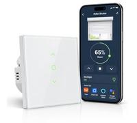 Loratap Interrupteur Volet Roulant Connecté WiFi: contrôle précis d'ouverture 0%-100% - rétroéclairage nocturne et commande vocale Alexa Google Assistant - remplace directement l'ancien interrupteur