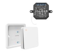 LoraTap Kit Interrupteur Sans Fil, Portée 200M, Emetteur Radio 868Mhz, Commutateur Mural Va et Vient, Commande à Distance, Télécommande On/Off pour Eclairage, 1 Canal