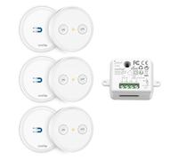 LoraTap Kit Interrupteur Sans Fil, Récepteur 2500W, Portée 200M, 3 Emetteurs Radio 868Mhz, 10 ans Autonomie, Va et Vient, Commande à Distance Mural Avec Télécommande ON/OFF Pour Eclairage