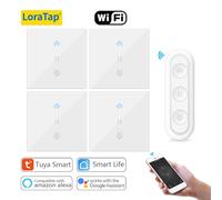 LoraTap Tuya - interrupteur de rideau roulant, rétro-éclairage, moteurs tubulaires RF et WiFi, vie intelligente, Google Home, Alexa Echo 4 Channel Remote