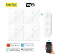 LoraTap Tuya Smart Life interrupteur de rideau de volet roulant télécommande moteur tubulaire réglage du temps de fonctionnement travail Google Assistant Alexa 1 Remote 3 Switch