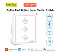 LoraTap Tuya Smart Life ZigBee rideau bouton-poussoir 80*80 pourcentage télécommande fonctionne avec Google Assistant Alexa 3 PACK