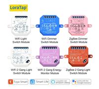 LoraTap Tuya Smart Life ZigBee WiFi Module de commutation de lumière variateur moniteur d'énergie App télécommande Alexa Google Home commande vocale Metering 2 Gang