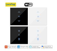 LoraTap Tuya vie intelligente WiFi rideaux stores interrupteur volets en rouleau interrupteur moteur rétro-éclairage Style Google Home Alexa commande vocale Style 2 White