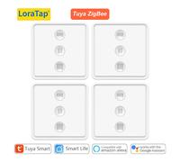 LoraTap ZigBee 3.0 Tuya Smart Life stores bouton poussoir 80*80 interrupteur télécommande Google Assistant Alexa 4 PACK