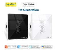 LoraTap ZigBee rideaux volets stores interrupteur contrôle moteur connecté Google Home Alexa fenêtre électrique Tuya vie intelligente Black 1 PACK