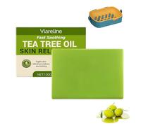 Loravey Relief Soap Bar, Loravey Tea Tree Oil Soap, Natural Foot & Body Soaps for Healthy Skin, Plant-Based Formula for Face & Body, Odor Control & Daily Refreshing Cleanse (1pc)