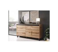 Lord - buffet bas - bois et noir - 138 cm - style industriel couleur - bois