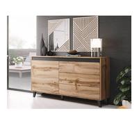 Lord - buffet bas - bois et noir - 138 cm - style industriel