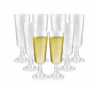 LORD C Flûtes à champagne en plastique transparent, multi-usages, réutilisables, modernes et élégantes, ensemble cadeau pour homme et femme, pour intérieur et extérieur, fête de jardin, 200 ml (8)