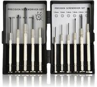 LORD C Jeu de mini tournevis Micro tournevis de précision 11 pièces Kit de réparation de lunettes avec étui de transport de poche Petit tournevis Outils de bijoutier pour réparer des montres, des joue