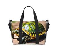 Lord Howe Island Sac de voyage à main imprimé tortue de mer, sac de sport, sac de nuit, sac de voyage de plage, sac de week-end pour homme et femme, noir, taille unique, Noir/blanc, One Size