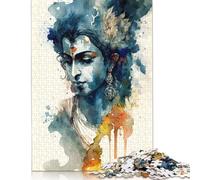 Lord Krishna Puzzle de 1000 pièces de l'hindouisme pour les adolescents, cadeau en papier, puzzles pour adultes pour s'amuser en famille, 1000 pièces (75 x 50 cm)