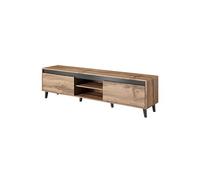 Bestmobilier - Lord - meuble TV - bois et noir - 170 cm - style industriel Couleur - Bois - Bois