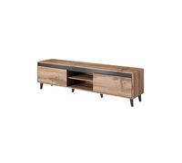 Bestmobilier - Lord - meuble TV - bois et noir - 170 cm - style industriel Couleur - Bois - Bois