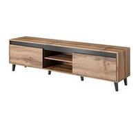 Bestmobilier - Lord - meuble TV - bois et noir - 170 cm - style industriel Couleur - Bois - Bois