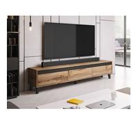 Bestmobilier - Meuble TV Lord Rectangulaire en Bois avec Rangements 3 Tiroirs - Salon Industriel/Vintage/Rétro