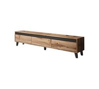 Lord - meuble TV - effet bois et noir - 185 cm - style industriel - Bois