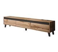 Lord - meuble TV - effet bois et noir - 185 cm - style industriel - Bois