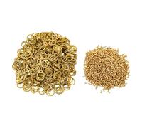 Lord of Battles Anneaux en maille de maille de 200 g à 1 kg pour travaux manuels, parfaits pour les projets de bricolage et les réparations d'armure (laiton 200 g, anneaux ronds avec rivets en forme