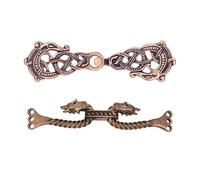 Lord of Battles Broche celtique en bronze avec fermoir viking pour cape, écharpe, châle - Fait à la main - Bronze fondu, Standard, Bronze - Cire perdue, Bronze