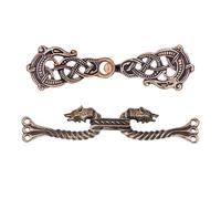 Lord of Battles Broche celtique en bronze avec fermoir viking pour cape, écharpe, châle - Fait à la main - Bronze fondu, Standard, Bronze - Cire perdue, Bronze