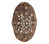 Lord of Battles Broche tortue viking en bronze massif - Broche ovale nordique avec épingle, cire perdue, réplique authentique de bijoux, Standard, Bronze - Cire perdue