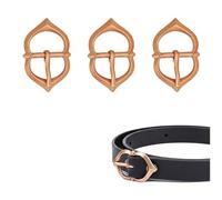 Lord of Battles Lot de 3 boucles de ceinture médiévale en bronze massif pour vêtements, accessoires en cuir, bronze fondu, bronze, 5 x 3.3 cm