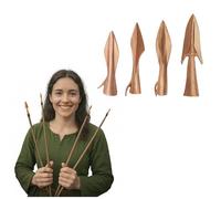 Lord of Battles Lot de 4 pointes de flèche en bronze - Pointe de flèche authentique de l'époque romaine pour tir à l'arc - Bronze coulé à la cire perdue, bronze, défaut