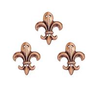 Lord of Battles Support ceinture Fleur de lys style médiéval en bronze avec trous de couture Parfait pour l'artisanat du cuir, vêtements, sacs, ceintures - 2,5 x 3 cm, bronze, défaut