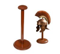 Lord of Battles Wooden Helmet Stand for Medieval, Viking, Knight, or Roman Armor Display - Durable Handcrafted Wood Pedestal for Helmets, Hats and Collectibles