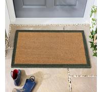Lord of Rugs Paillasson antidérapant et durable en fibre de coco naturelle imprimée pour maison, entrée, intérieur et extérieur, terrasse, balcon, 45 x 75 cm, bordure verte