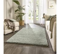 Lord of Rugs Tapis à poils longs de luxe pour salon, en peluche confortable, de haute qualité, 5,5 cm, épais, doux et moelleux pour chambre à coucher, vert eucalyptus, 160 x 230 cm