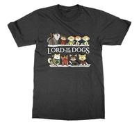 Lord of The Dogs T-Shirt Funny Nerd Tee Rings LOTR Cute Tolkein Present Gift Black Black L