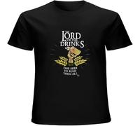 Lord of The Drinks One Beer to Rule Them Men's T Shirt Unisex Cotton Tee Black XXL